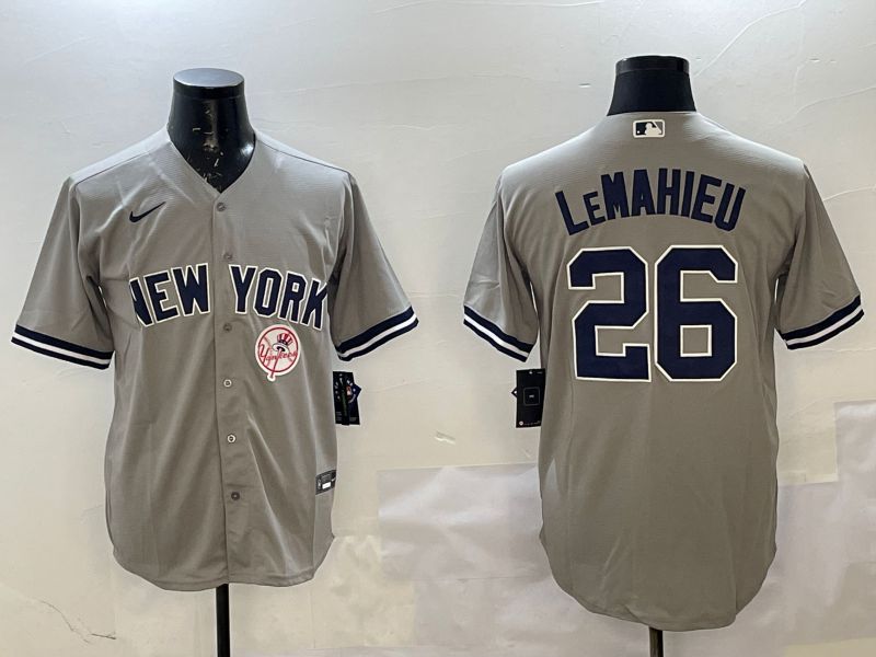 Men New York Yankees #26 Lemahieu Grey Game 2025 Nike MLB Jersey style 3->new york yankees->MLB Jersey